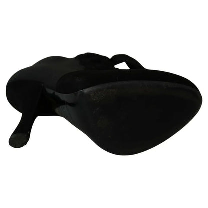 Dolce & Gabbana Black Suede Stretch Ankle Boots Booties Shoes