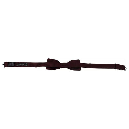 Dolce & Gabbana Bordeaux Silk Adjustable Neck Men Bow Tie