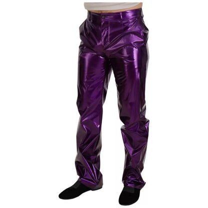 Dolce & Gabbana Purple Shining Men Casual Pants