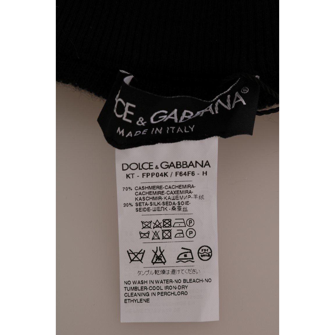 Dolce & Gabbana Black Cashmere Silk Stretch Tights Stockings
