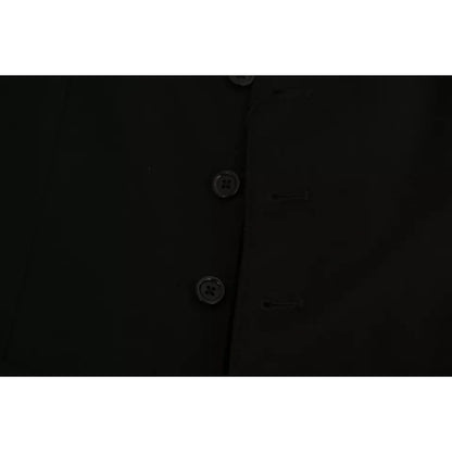 Dolce & Gabbana Black Solid STAFF Slim Fit Waistcoat Vest