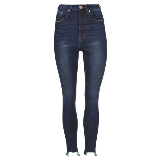 One Teaspoon Dark Blue Cotton Women's Skinny Jean One Teaspoon Dark Slate Gray