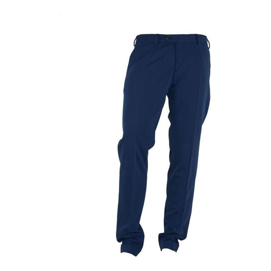 Made in Italy Blue Polyester Men's Trouser