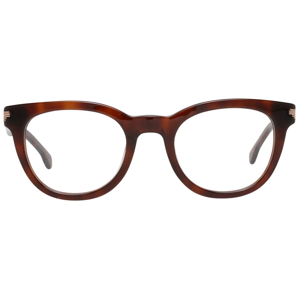 Lozza Brown Women Glasses Frame in full-rim butterfly style with plastic material, size 47-21-135 for fashionable eyewear.