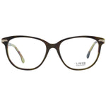 Lozza Brown Women Glasses Frame with full-rim design, plastic material, round style, size 54-17-140, includes branded case.