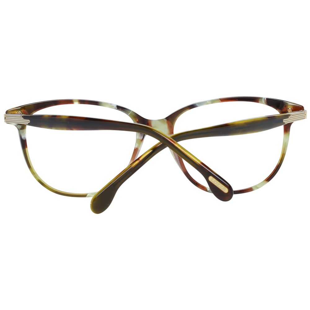 Lozza Brown Women Glasses Frame, full-rim style with plastic brown round frame, size 54-17-140, includes branded case.