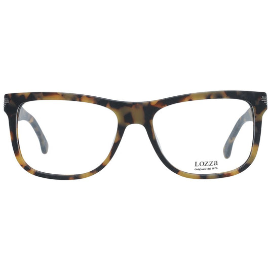 Lozza Brown Men Glasses Frame in plastic, full-rim style with 54mm lenses, 17mm bridge, 140mm temples. Comes with branded case.