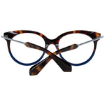 Butterfly tortoiseshell blue glasses frame with metal bridge and full-rim design featuring crossed temples.