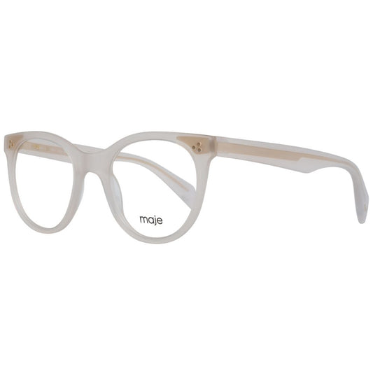 Maje White Women Glasses Frame, full-rim plastic with butterfly style, size 48-21-140, includes branded case.