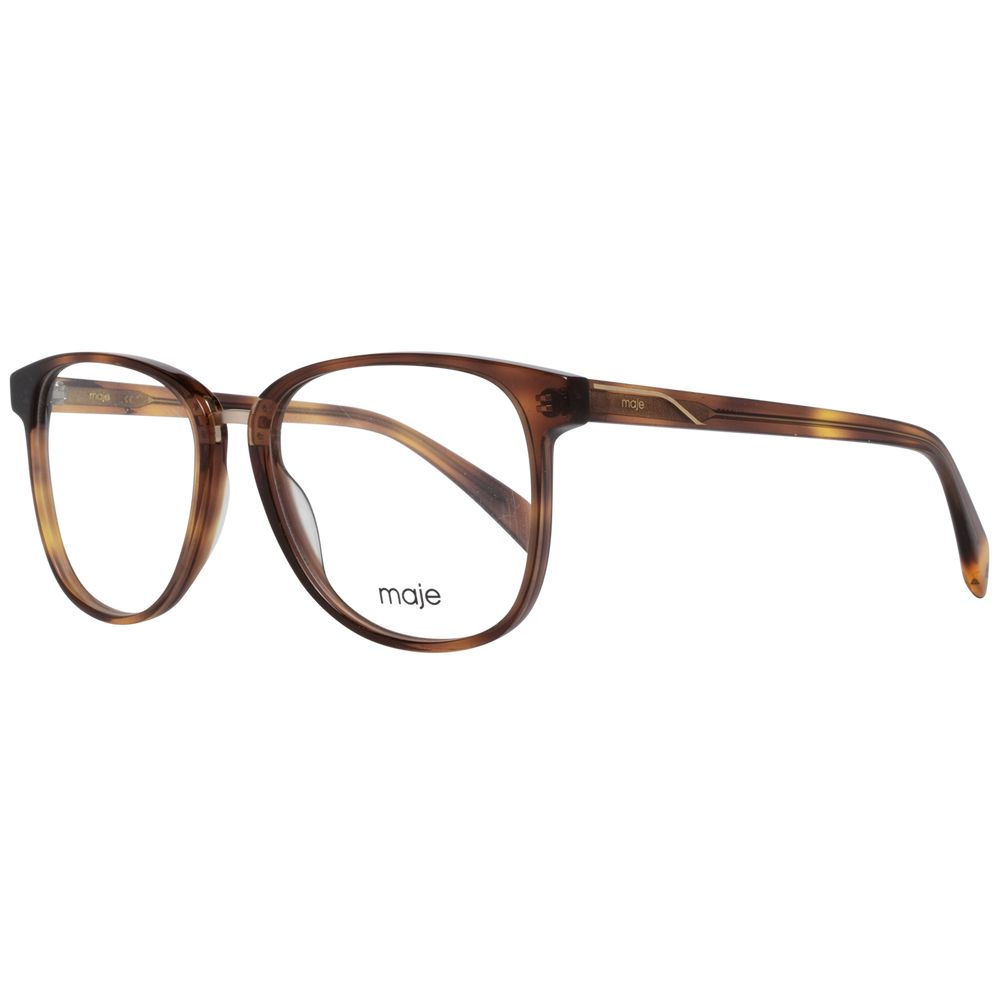 Maje Brown Women Glasses Frame in full-rim plastic with branded case, size 53-16-140, brown color, no spring hinge, includes stylish full-rim design.