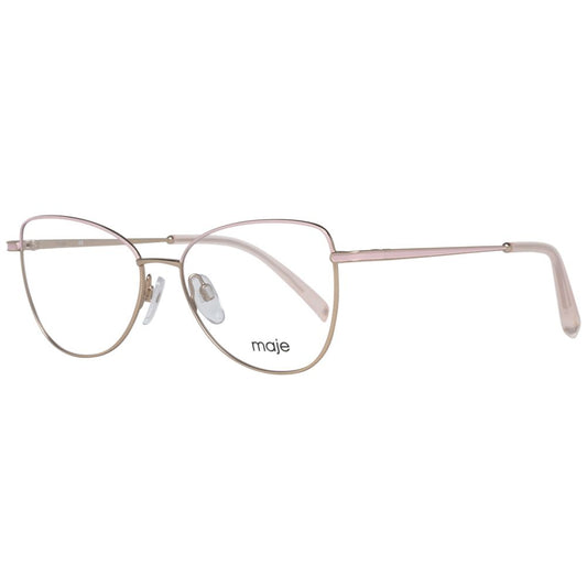 Maje Pink Women Glasses Frame, full-rim metal eyewear in rose and gold, size 52-15-135, delicate design for chic style enthusiasts.