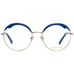 Emilio Pucci Blue Women Glasses Frame with gold metal & plastic material, full-rim style, and blue accents.