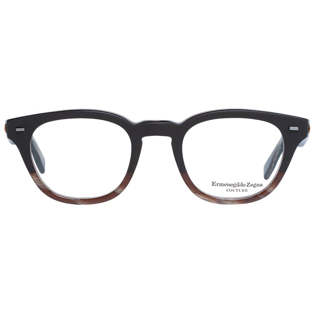 Ermenegildo Zegna Brown Plastic Glasses (Frames)