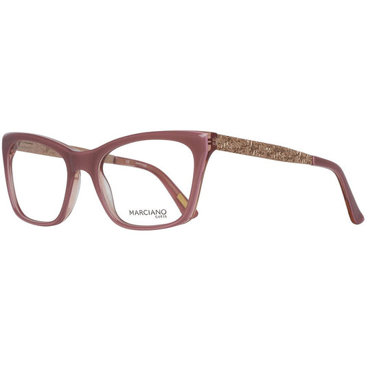 Marciano by Guess Pink Women Glasses Frame, rose metal & plastic, full-rim cat eye style, demo lenses with branded case, size 53-18-135