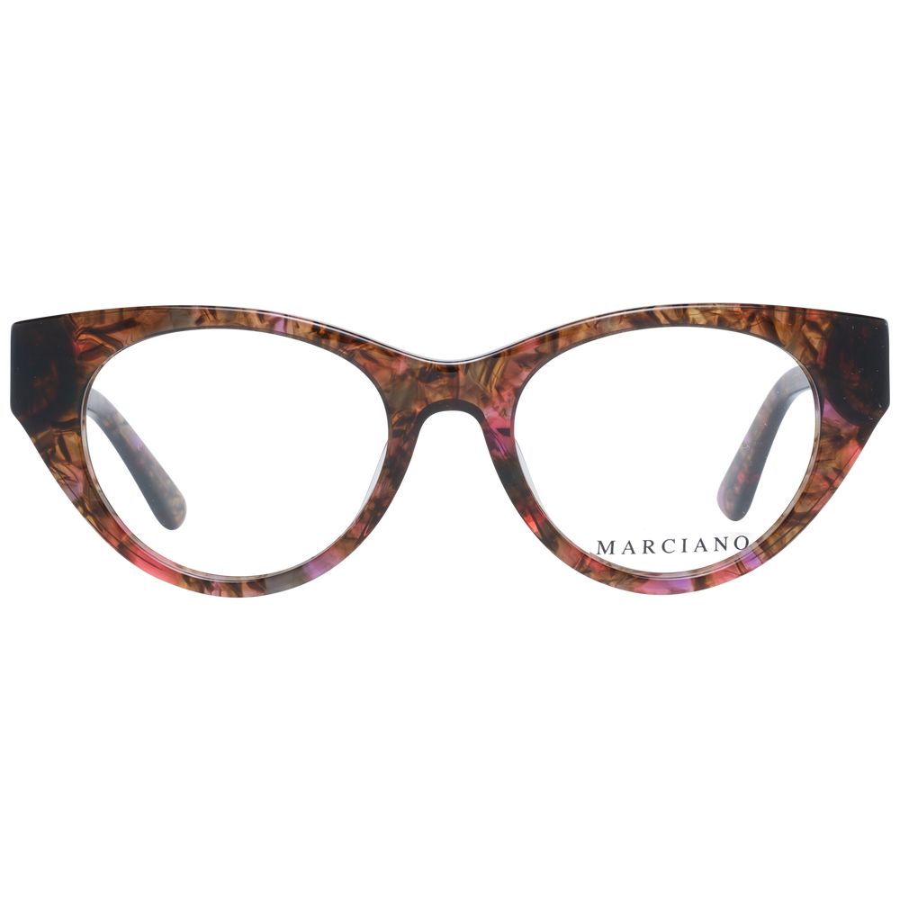 Marciano by Guess Brown Women Glasses Frame, plastic cat eye full-rim, includes branded case, no extra lens effect.