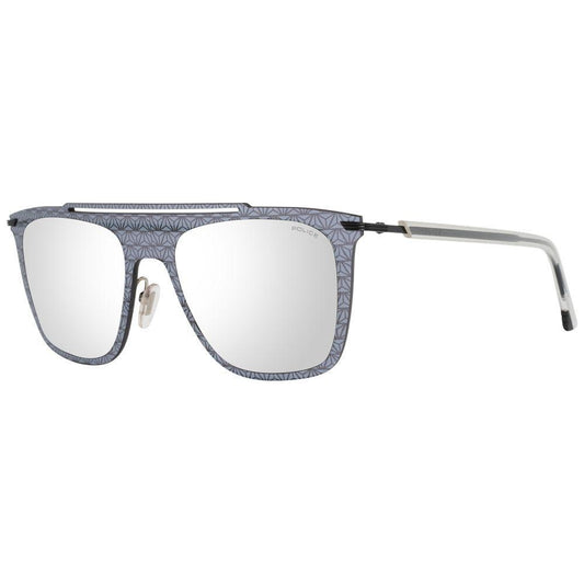 Police Gray Men Aviator Sunglasses with Mirrored Plastic Lenses and Grey Frame