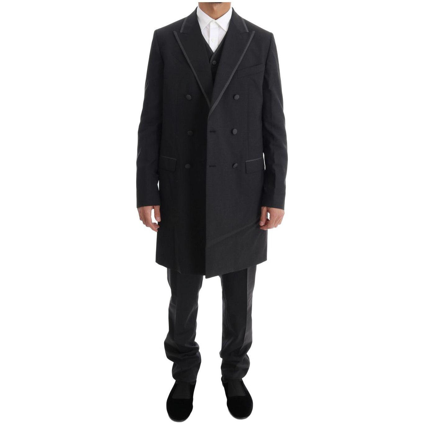 Dolce & Gabbana Gray Wool Stretch 3 Piece Two Button Suit Suit