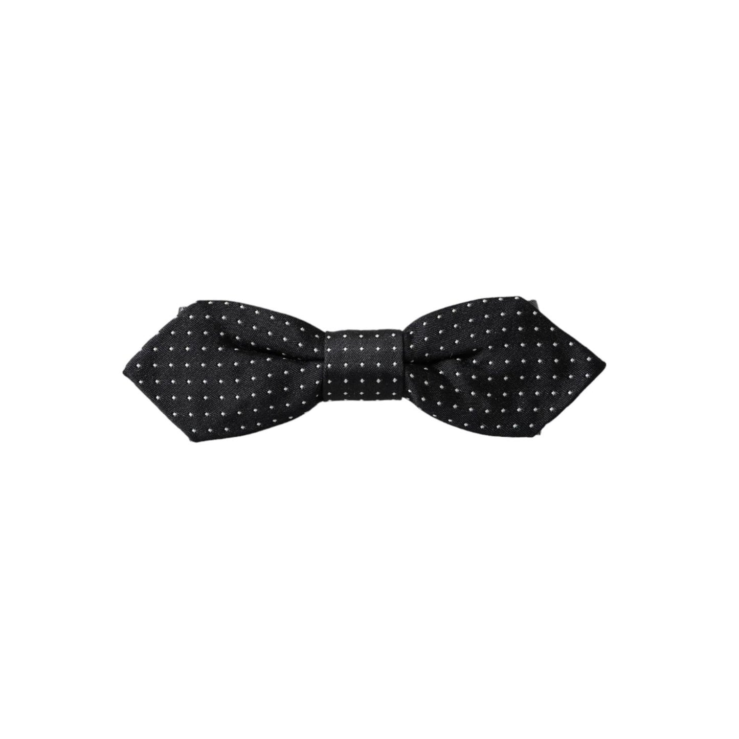 Dolce & Gabbana Black Silk Polka Dot Adjustable Neck Men Papillon Bow Tie
