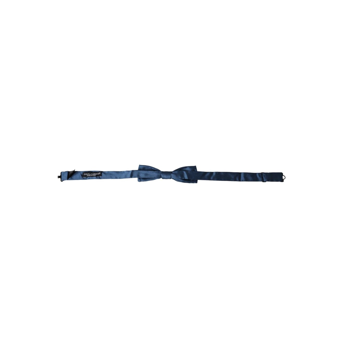 Dolce & Gabbana Blue Satin Silk Adjustable Neck Men Bow Tie