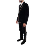 Dolce & Gabbana Blue Velvet Two Button Slim 3 Piece Suit