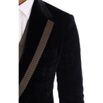 Dolce & Gabbana Blue Velvet Two Button Slim 3 Piece Suit