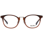 Max Mara Brown Women Glasses Frame, full-rim, round style with demo lenses, made from plastic, includes branded case, size 48-20-145.