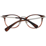 Max Mara Brown Women Glasses Frame, round full-rim plastic, size 48-20-145, with demo lenses, includes branded case