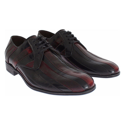 Dolce & Gabbana Black Bordeaux Leather Dress Formal Shoes Dress Shoes