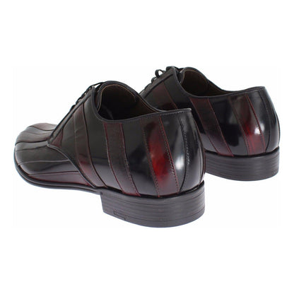 Dolce & Gabbana Black Bordeaux Leather Dress Formal Shoes Dress Shoes