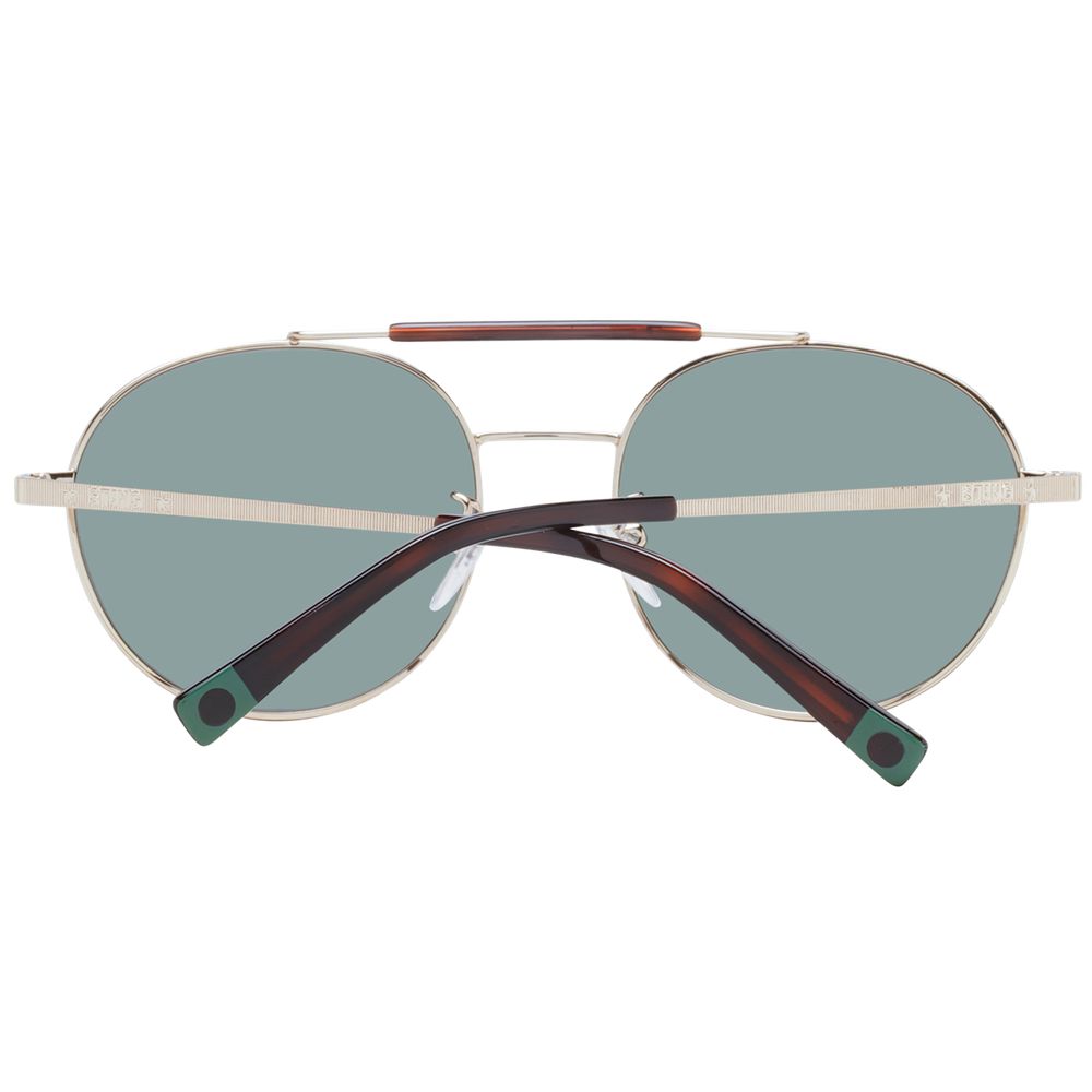 Sting Brown Men Sunglass with full-rim brown metal frame and green plastic lenses. Includes branded case with 100% UVA & UVB protection.