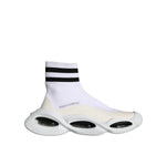 Dolce & Gabbana White Black Slip On Wave Socks Sneakers Shoes