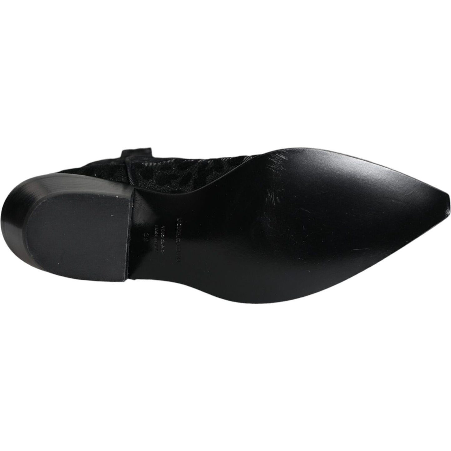 Dolce & Gabbana Black Gray Leopard Cowboy Boots Shoes