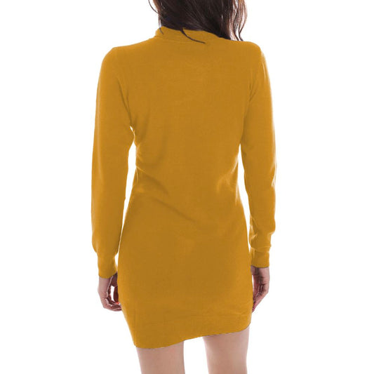 Yes Zee Yellow Viscose Dress Yes Zee Dark Goldenrod