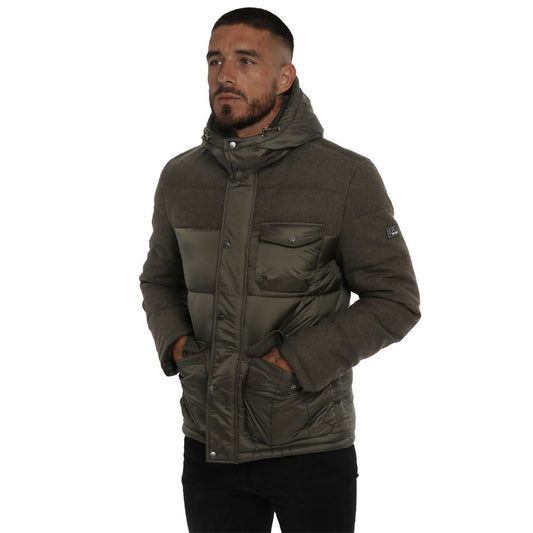 Yes Zee Green Wool Men Jacket