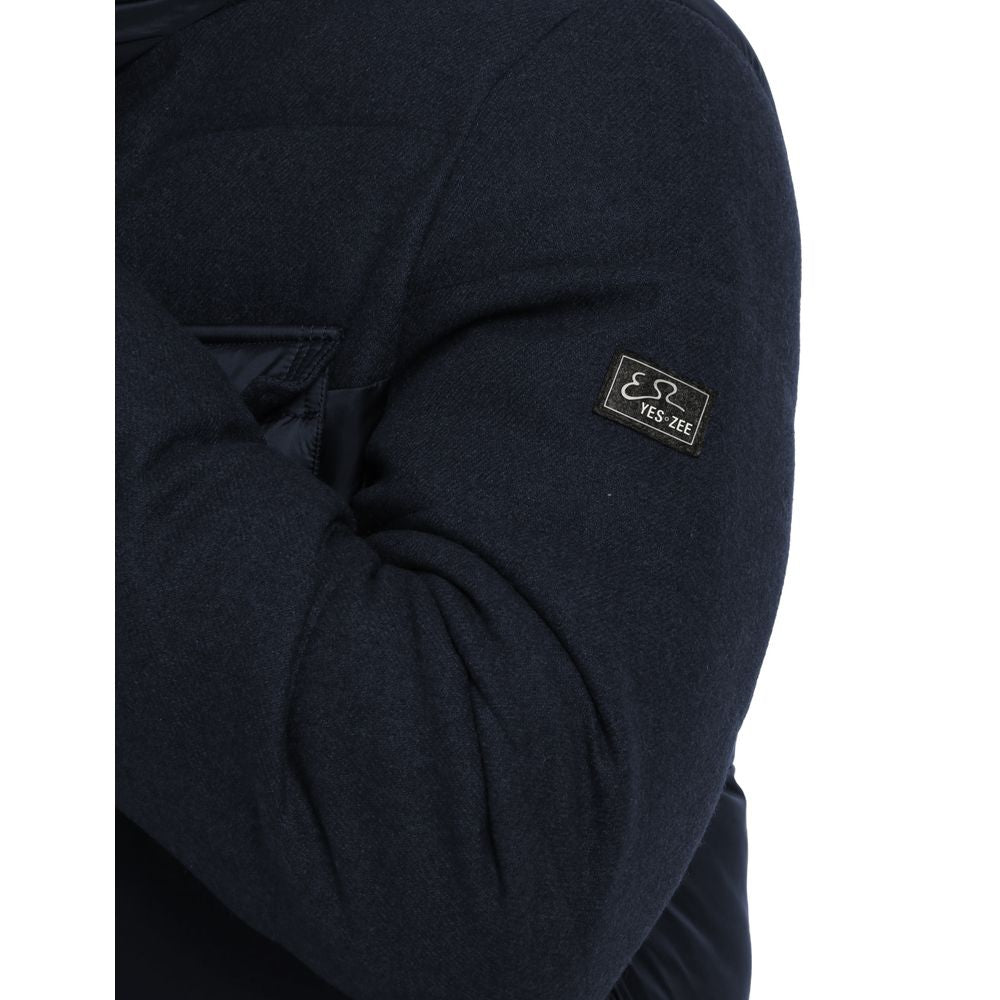 Yes Zee Blue Wool Men Jacket