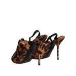 Dolce & Gabbana Brown Leopard Keira Slingback Sandals Shoes