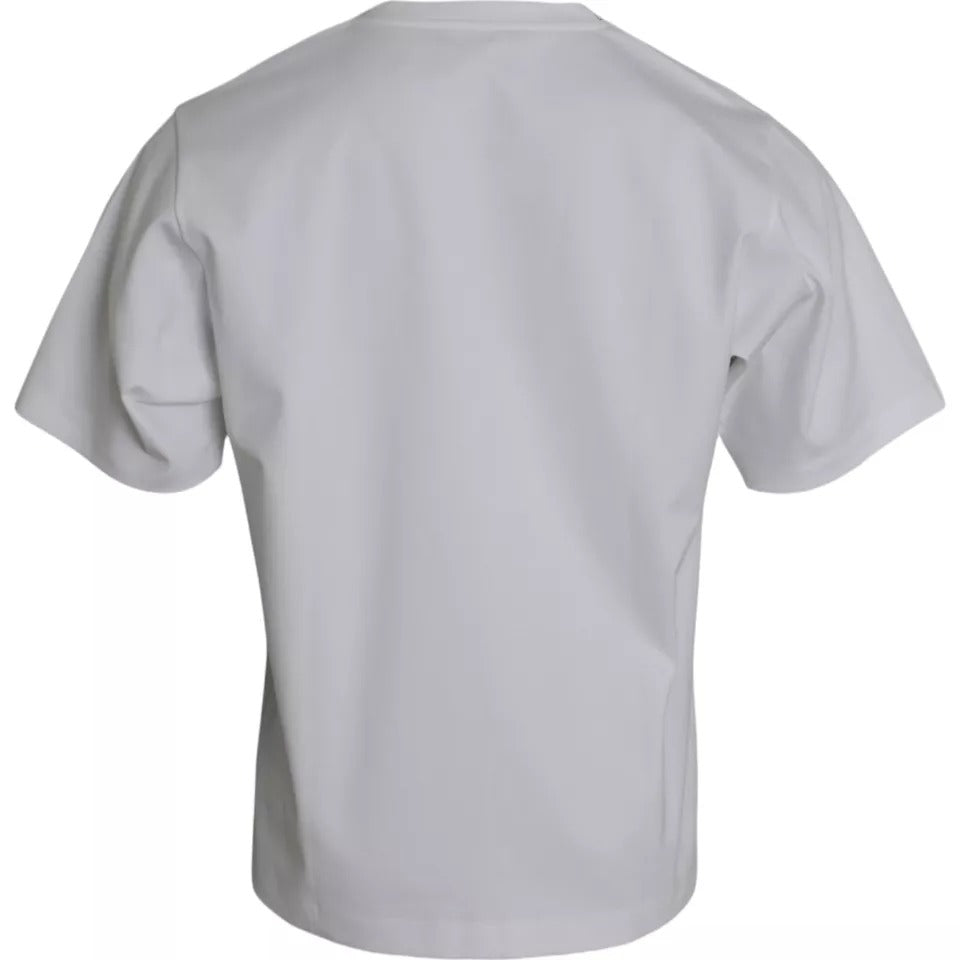 Dolce & Gabbana White Cotton Round Neck Short Sleeve T-shirt TSH86450-48