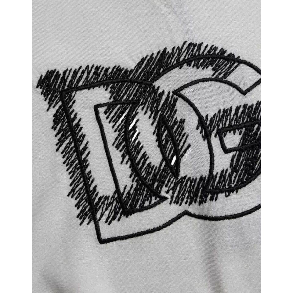 Dolce & Gabbana White Logo Round Neck Short Sleeves T-shirt