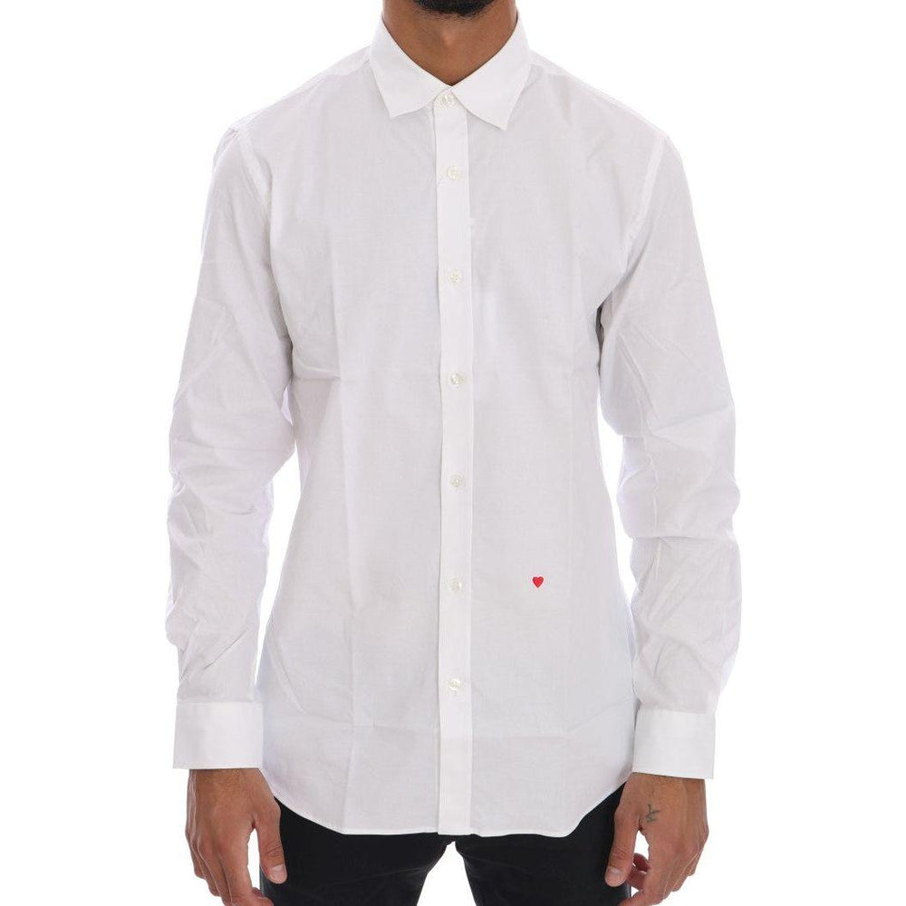 Moschino White Cotton Stretch Slim Fit Dress Shirt