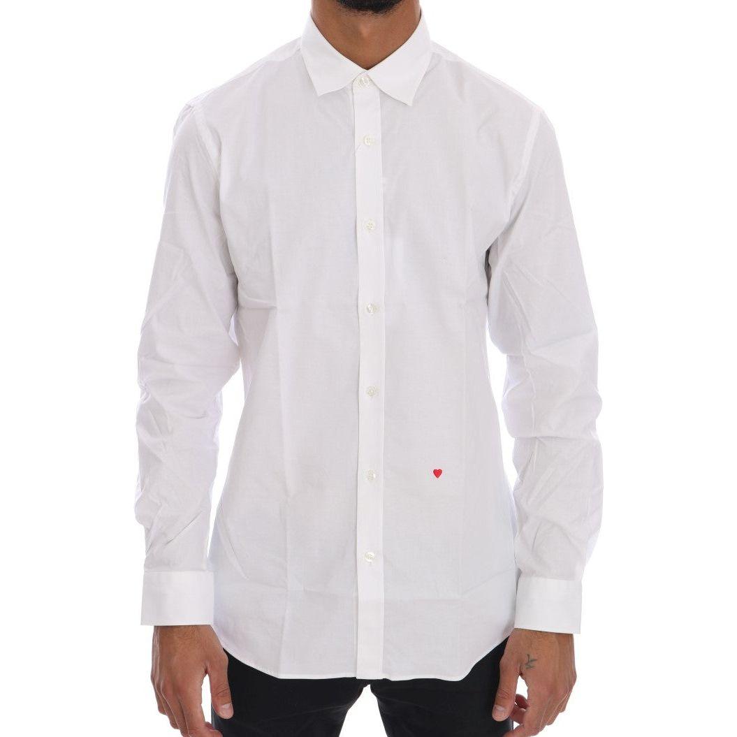 Moschino White Cotton Stretch Slim Fit Dress Shirt