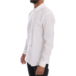 Moschino White Cotton Stretch Slim Fit Dress Shirt