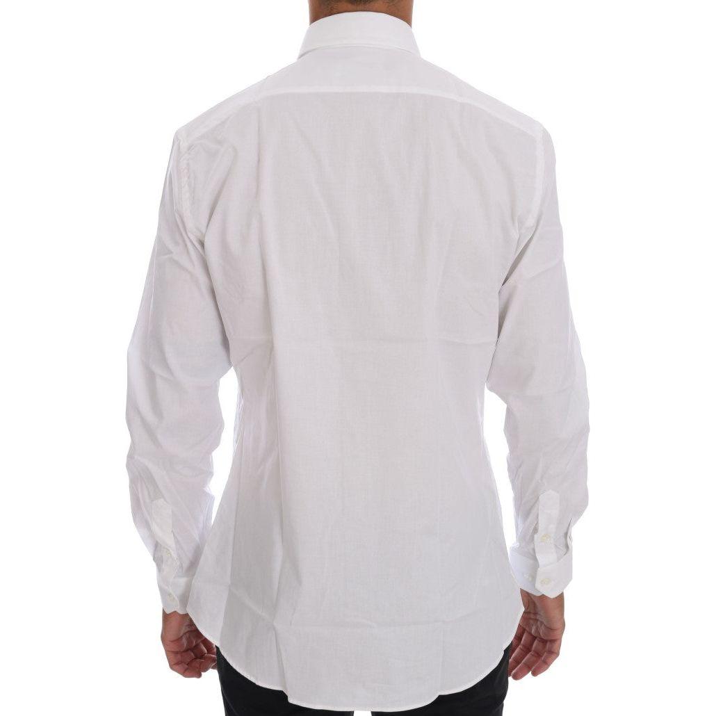 Moschino White Cotton Stretch Slim Fit Dress Shirt