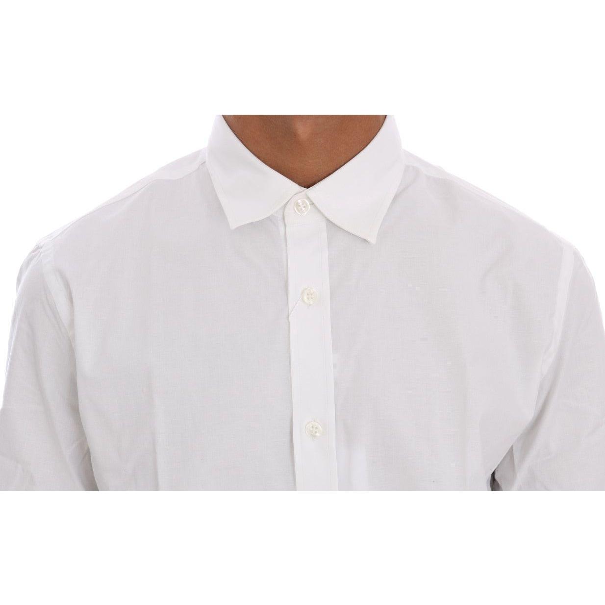 Moschino White Cotton Stretch Slim Fit Dress Shirt