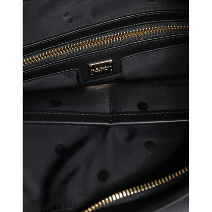 Dolce & Gabbana Black Calfskin Leather Mediterranean Pouch Bag