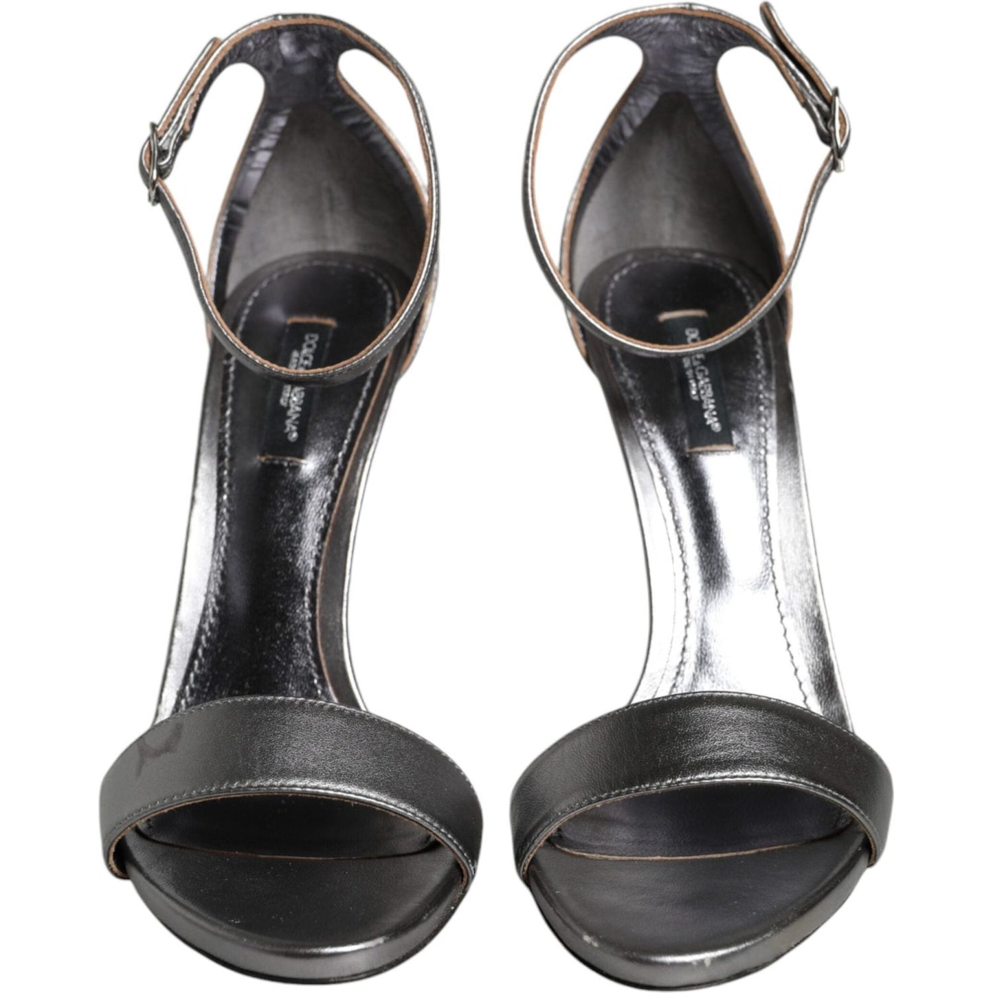 Dolce & Gabbana Silver KEIRA Heels Ankle Strap Sandals Shoes