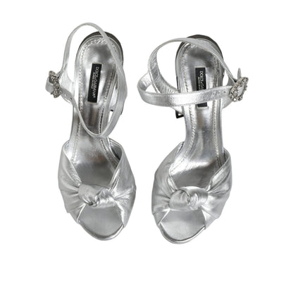 Dolce & Gabbana Silver Mirror Heels KEIRA Sandals Shoes
