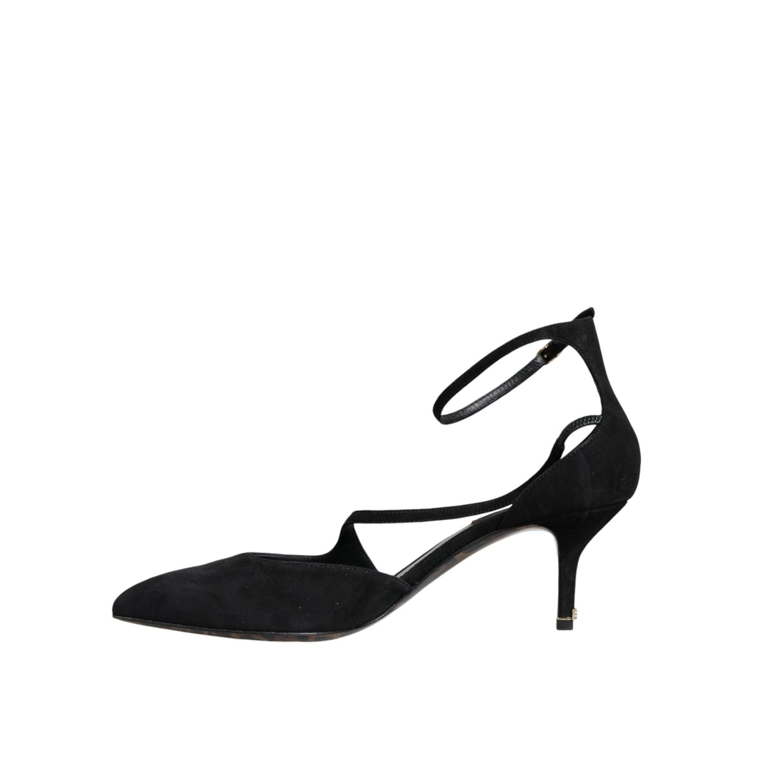 Dolce & Gabbana Black Suede Ankle Strap Heels Pumps Shoes