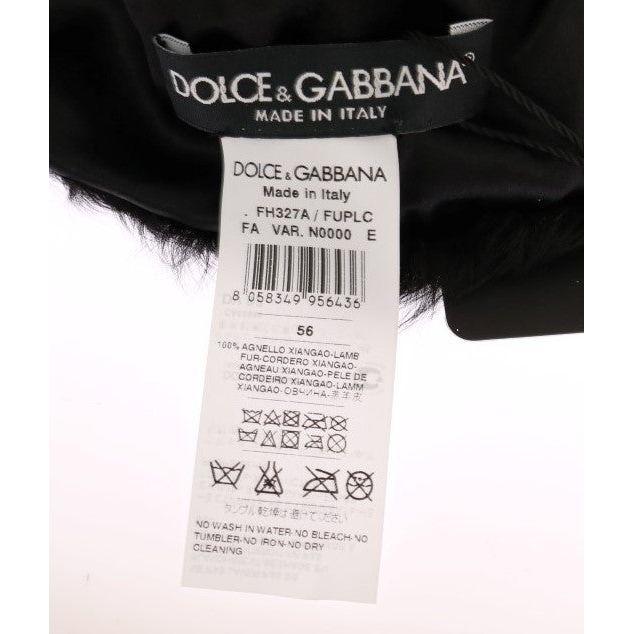 Dolce & Gabbana Black Xiangao Lamb Fur Beanie