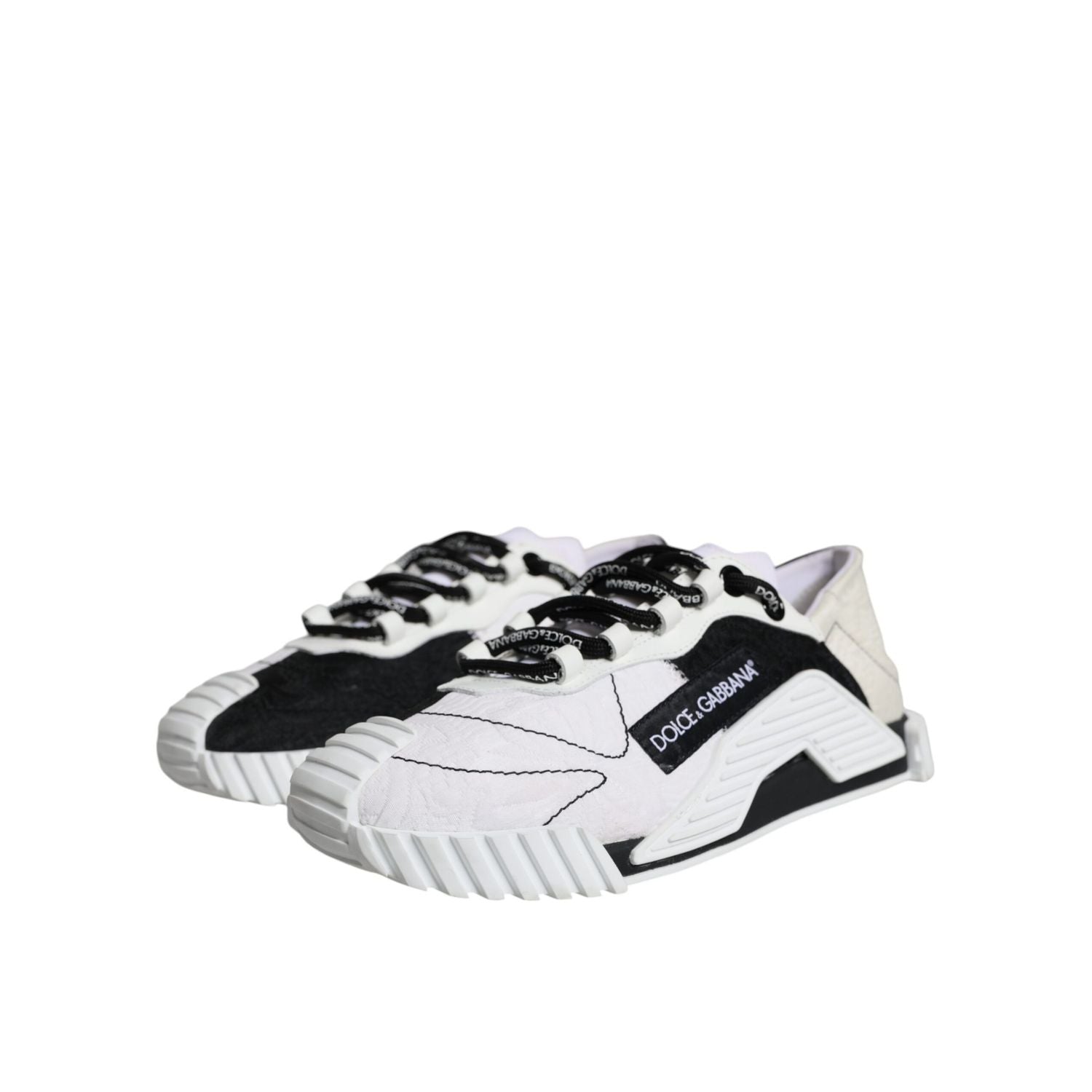 Dolce & Gabbana White Black Low Top NS1 Sneakers Shoes