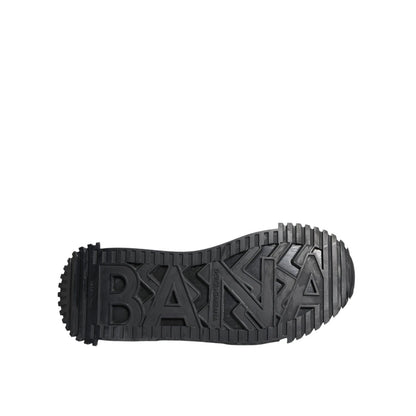 Dolce & Gabbana Black Logo Lace Up Low Top NS1 Sneakers Shoes